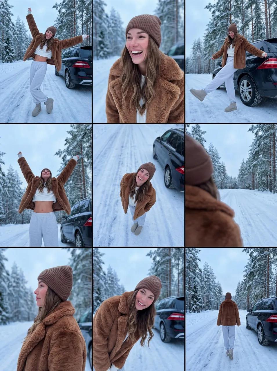 雪林笑颜：冬日旅拍拼贴集