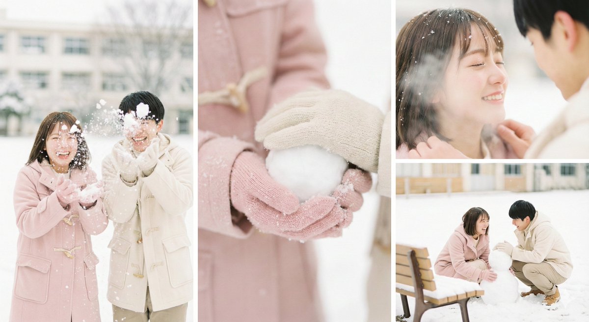 雪中初恋：日系空气感校园写真