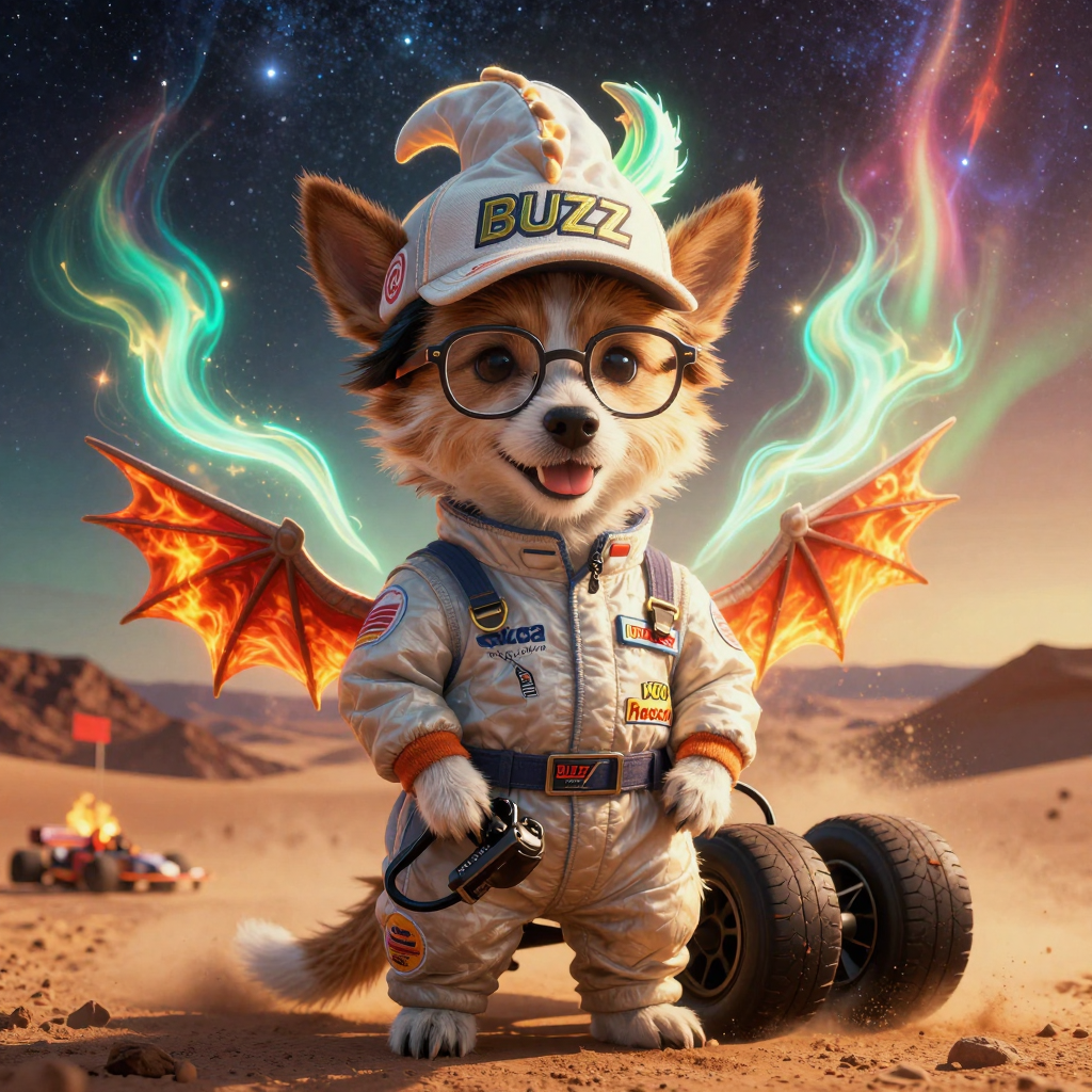 沙漠极速：BUZZ能量与机械犬的幽默协奏