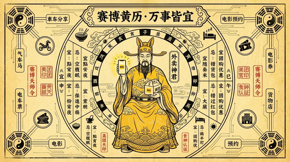 赛博黄历·外卖神君：古今交融的符箓美学