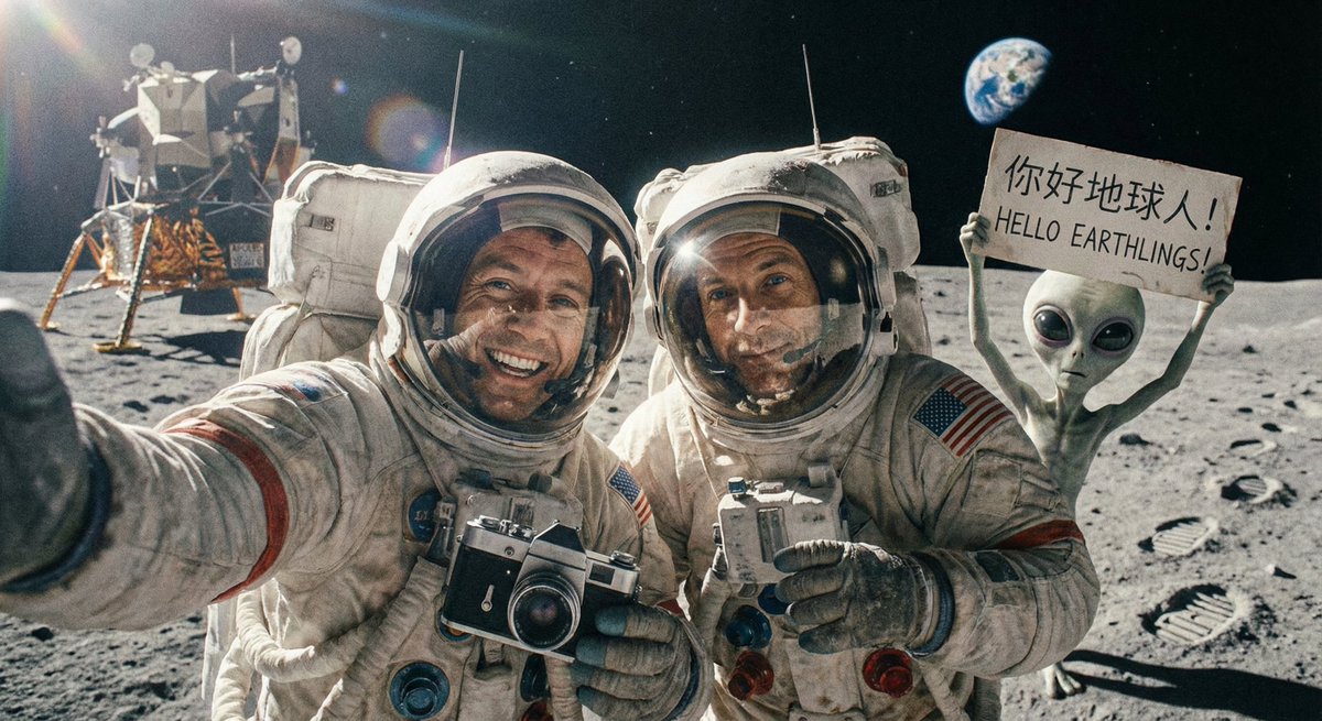 月面自拍：外星访客的幽默问候
