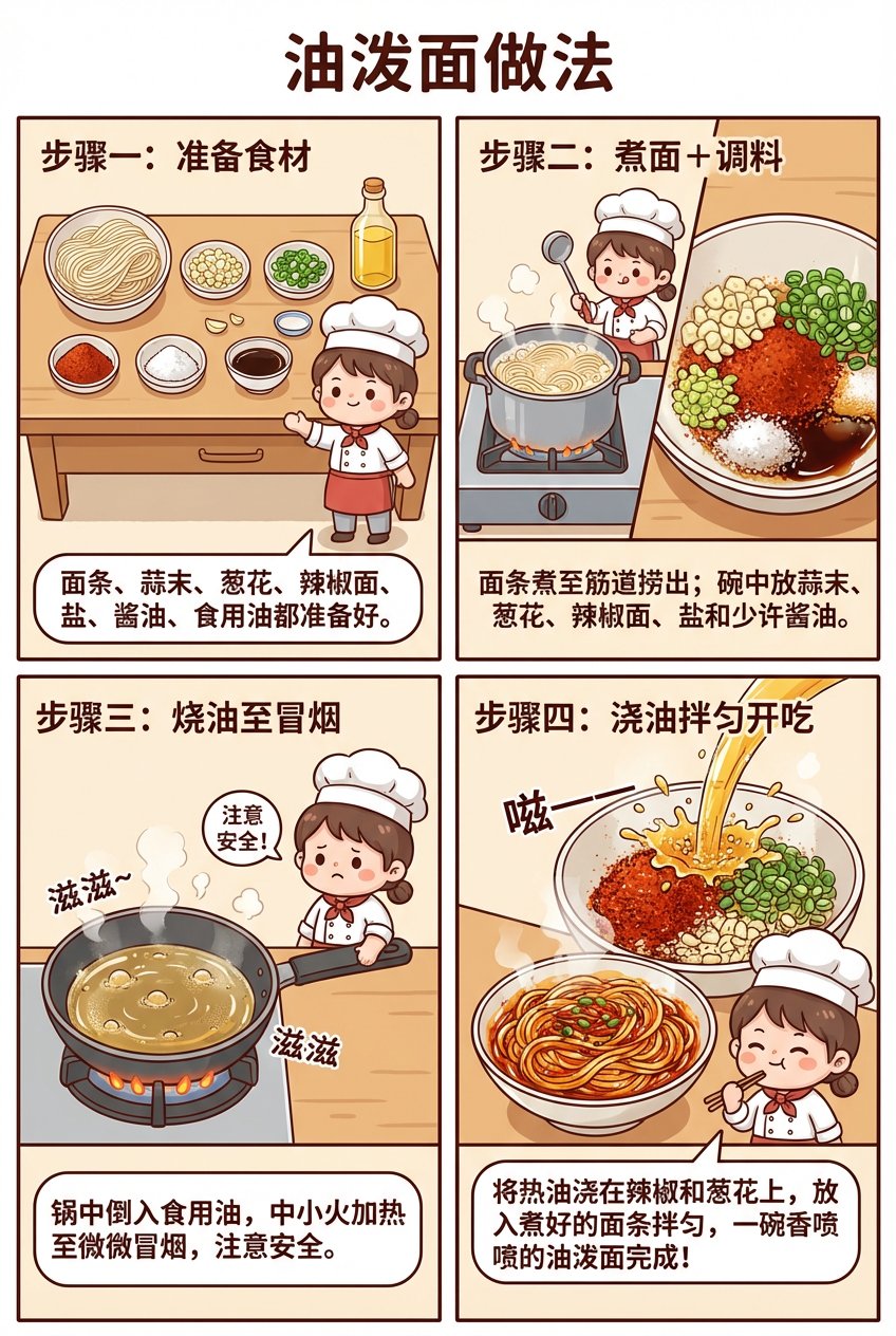 油泼面四宫格：漫画里的烟火气