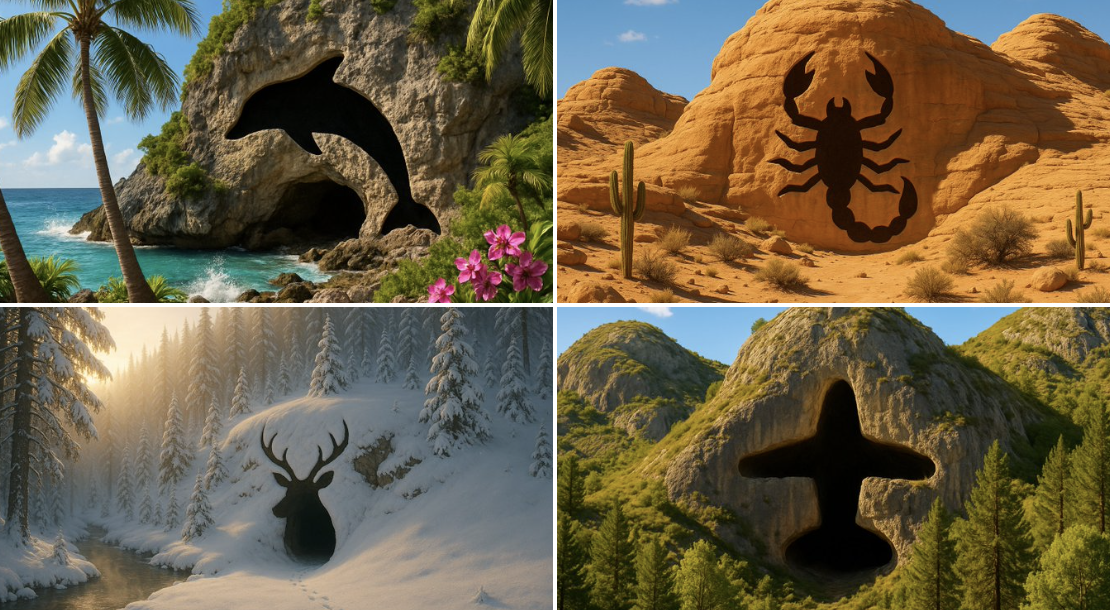 山峦秘境：洞穴勾勒几何奇观