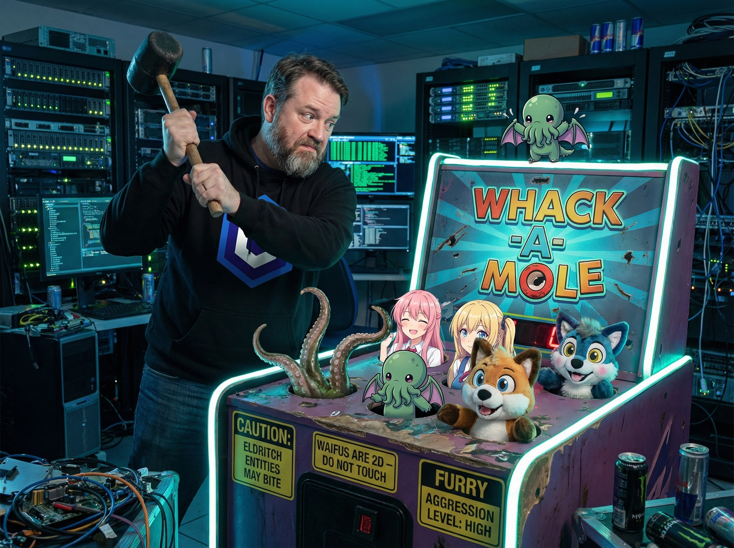 锤击混沌：中年大叔的荒诞打地鼠奇遇